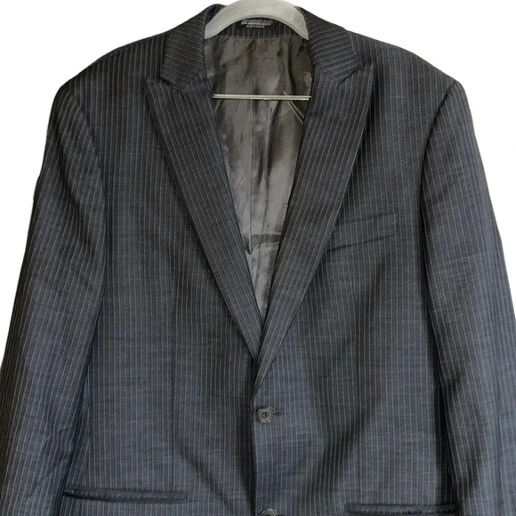 John Varvatos Gray Striped Wool Blazer Suit Jacket Size 40L - Picture 2 of 10